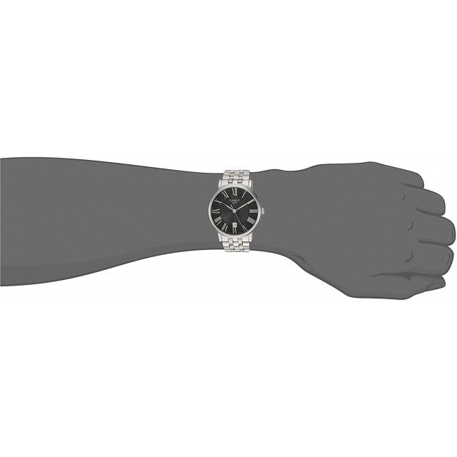 Tissot Carson Premium Black Dial Silver Steel Strap Watch For Men - T122.410.11.053.00