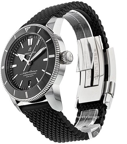 Breitling Superocean Heritage B20 Automatic 44 Black Dial Black Mesh Bracelet Watch for Men - AB2030121B1S1