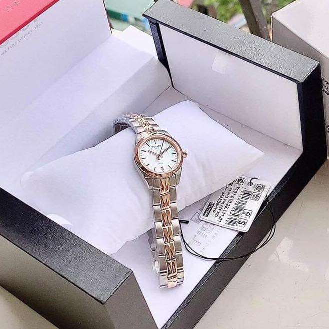 Tissot T Classic PR100 Mother of Pearl Dial Two Tone Steel Strap Watch for Women - T101.010.22.111.01