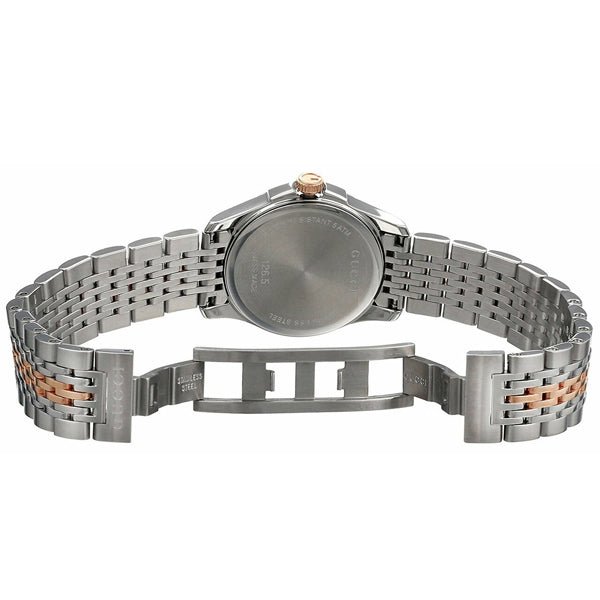 Gucci G Timeless Black Dial Two Tone Steel Strap Watch For Women - YA126512