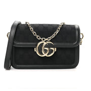 Gucci Wool Silk GG Monogram Go Small Shoulder Bag – Black