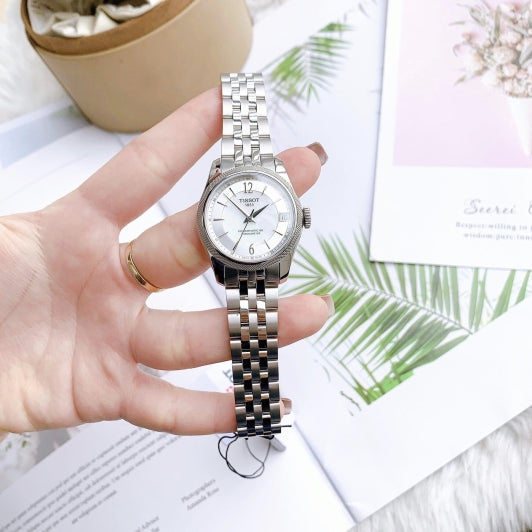 Tissot Ballade Powermatic 80 Automatic Mother of Pearl Dial Silver Steel Strap Watch For Women - T108.208.11.117.00