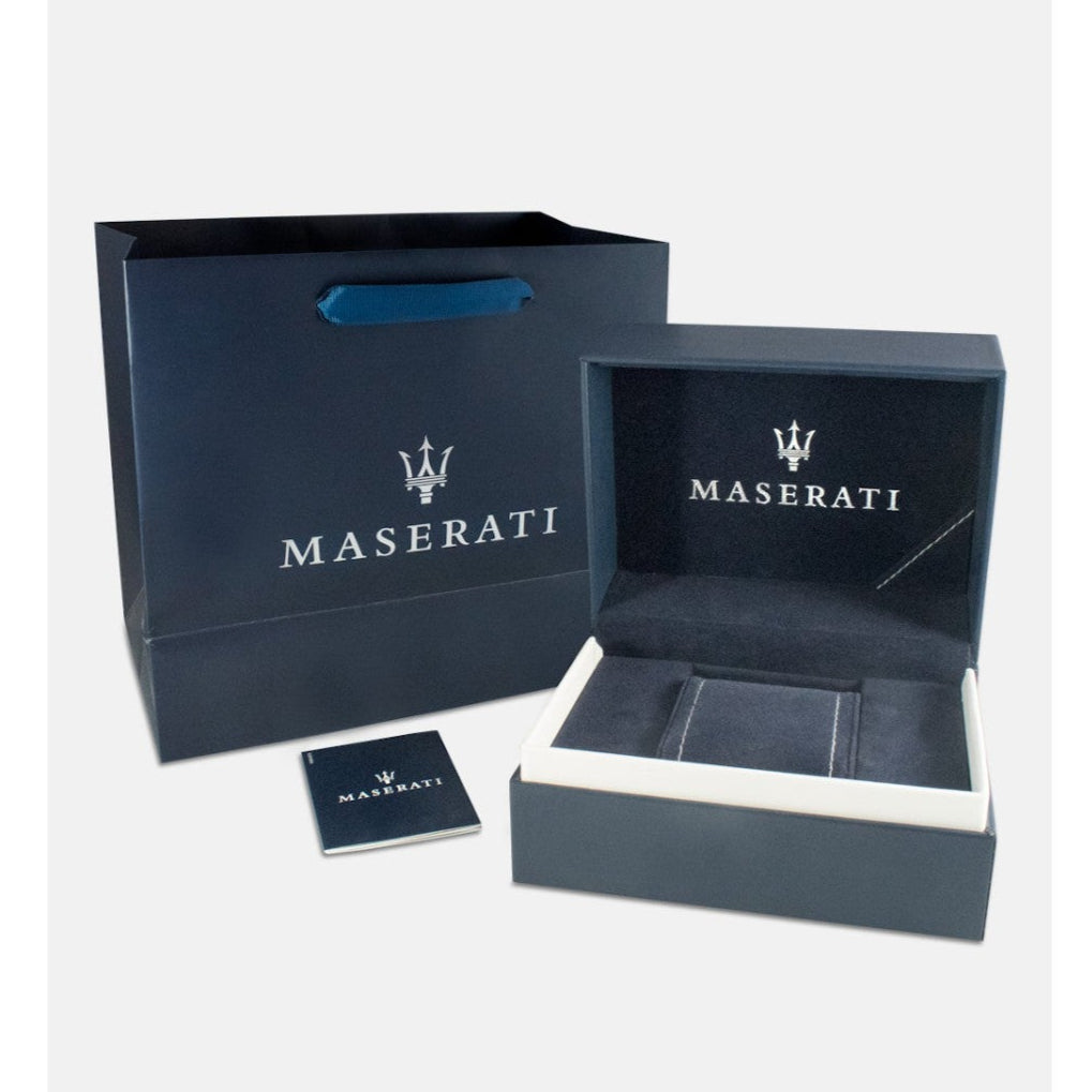 Maserati Epoca Chronograph Black Dial Gold Steel Strap Watch For Men - R8873618023