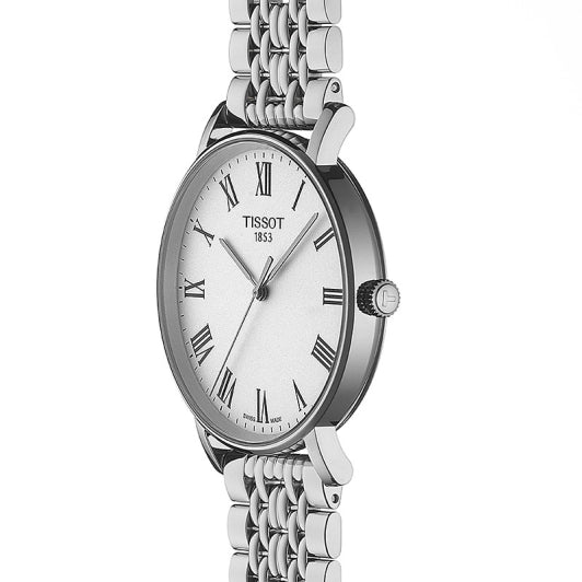 Tissot T Classic Everytime White Dial Silver Mesh Bracelet Watch For Men - T109.410.11.033.00