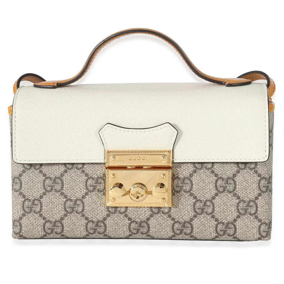 Gucci GG Supreme Padlock Top Handle Bag – Beige