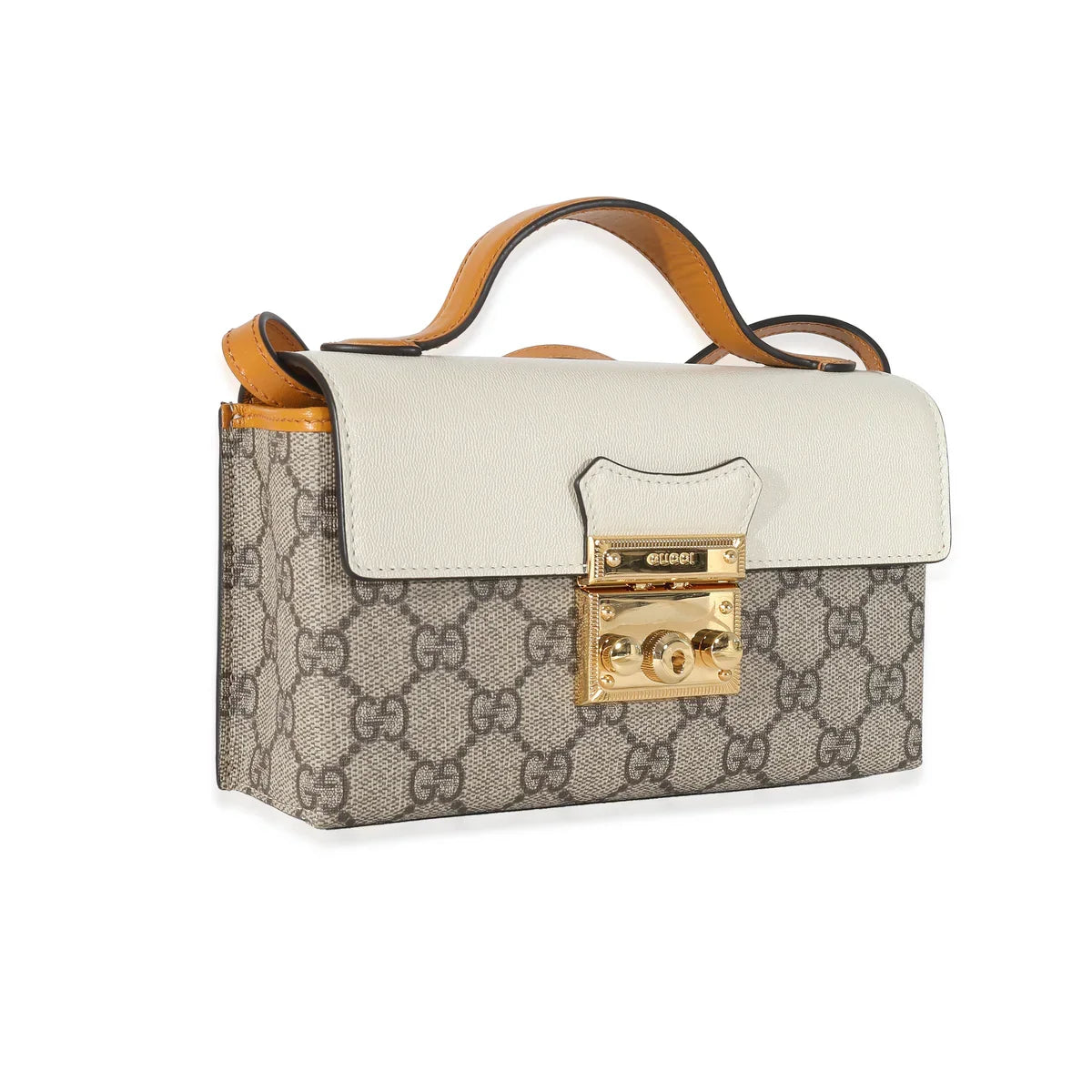 Gucci GG Supreme Padlock Top Handle Bag – Beige