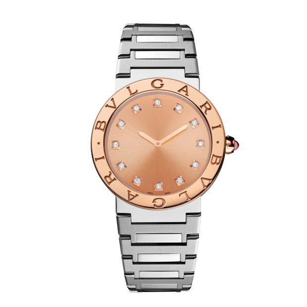 Bvlgari Bvlgari Bvlgari Resort Limited Edition Diamonds Gold Dial Silver Steel Strap Watch for Women - BVLGARI103682