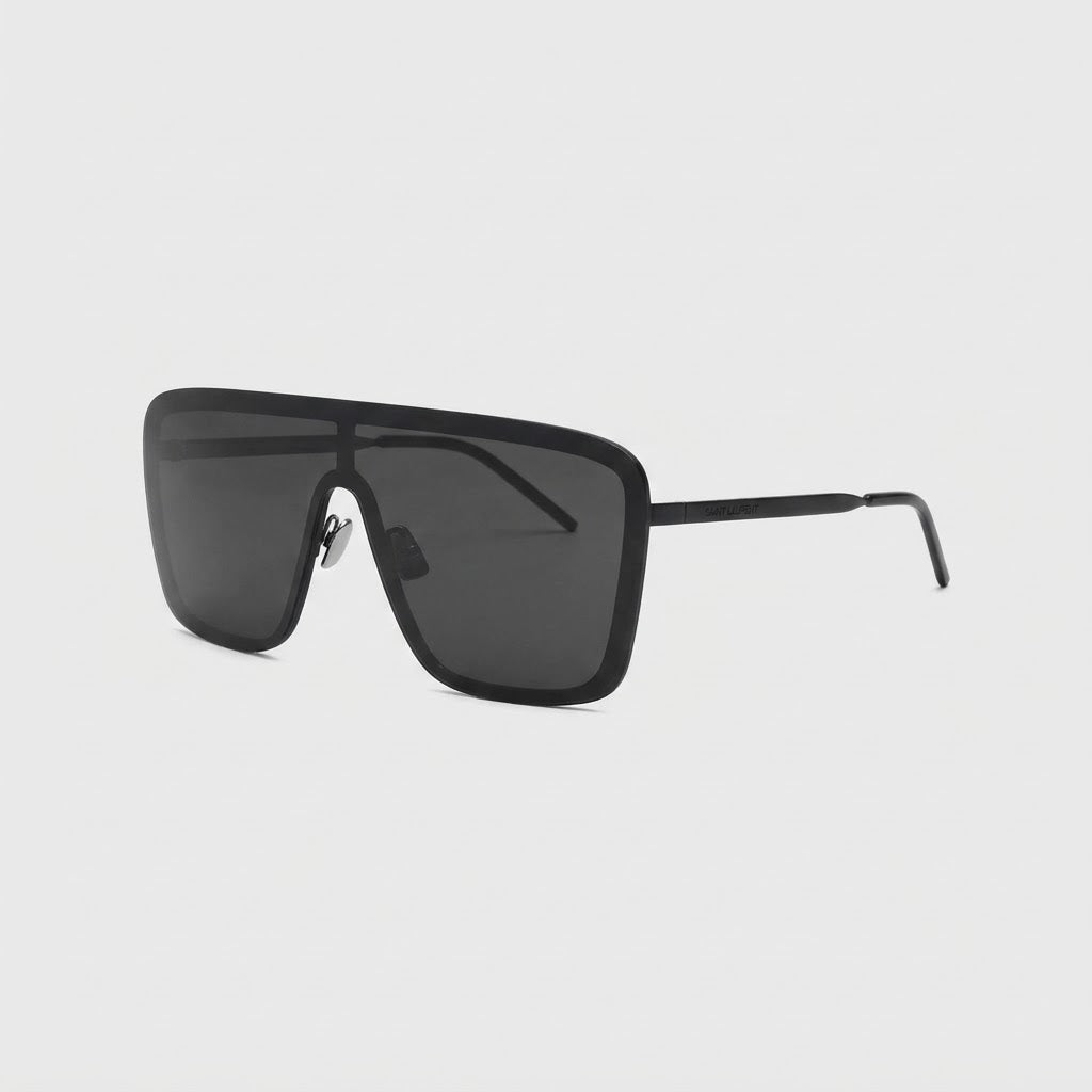 Saint Laurent SL 364 Men Shield Mask Black Shiny Sunglasses