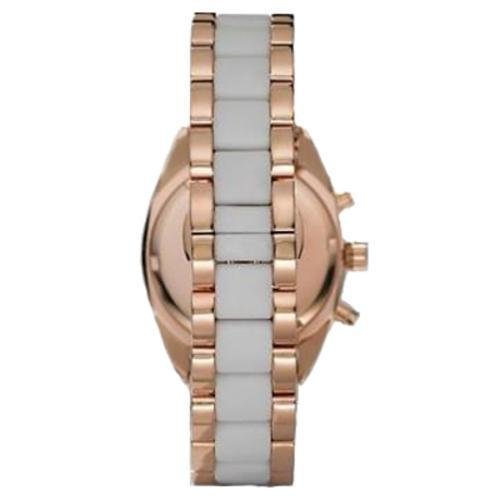 Emporio Armani Sportivo White Dial Rose Gold & White Steel Strap Watch For Women - AR5942