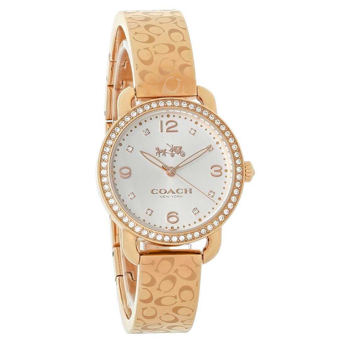 Coach Delancey Silver Dial Rose Gold Steel Strap Watch for Women - 14502355