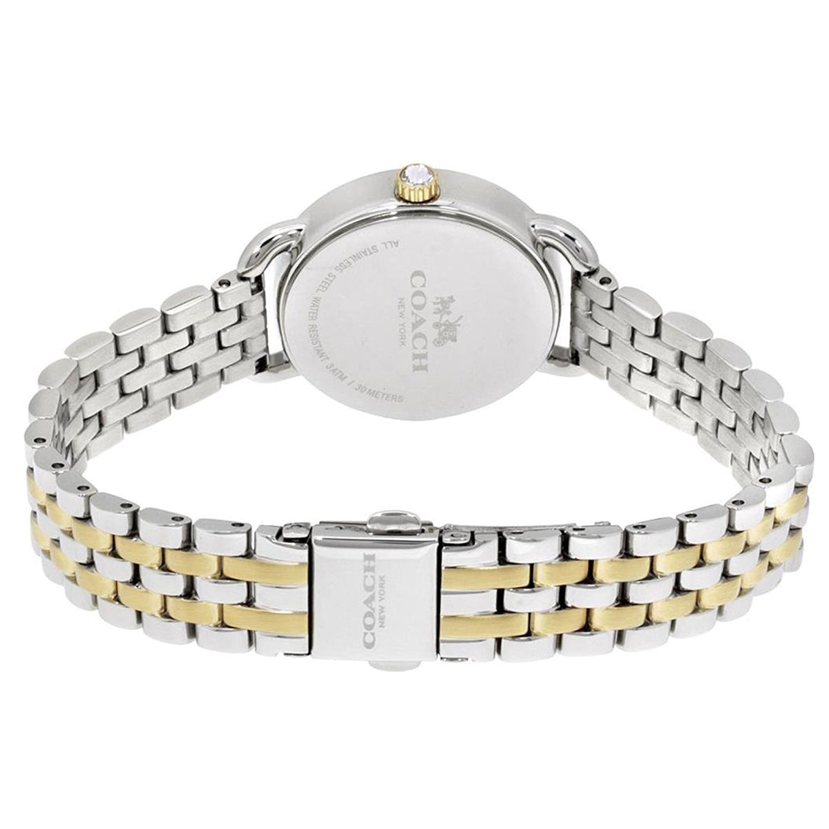 Coach Delancey Mother of Pearl White Dial Two Tone Steel Strap Watch for Women - 14502480
