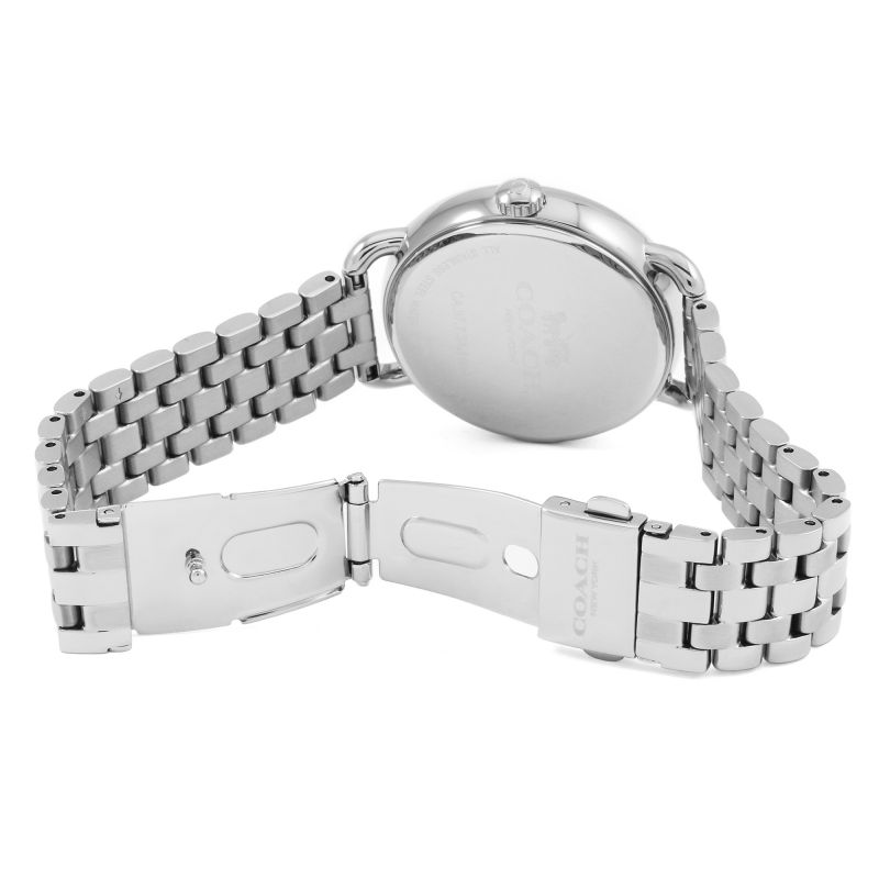 Coach Delancey White Dial Silver Steel Strap Watch for Women - 14502810