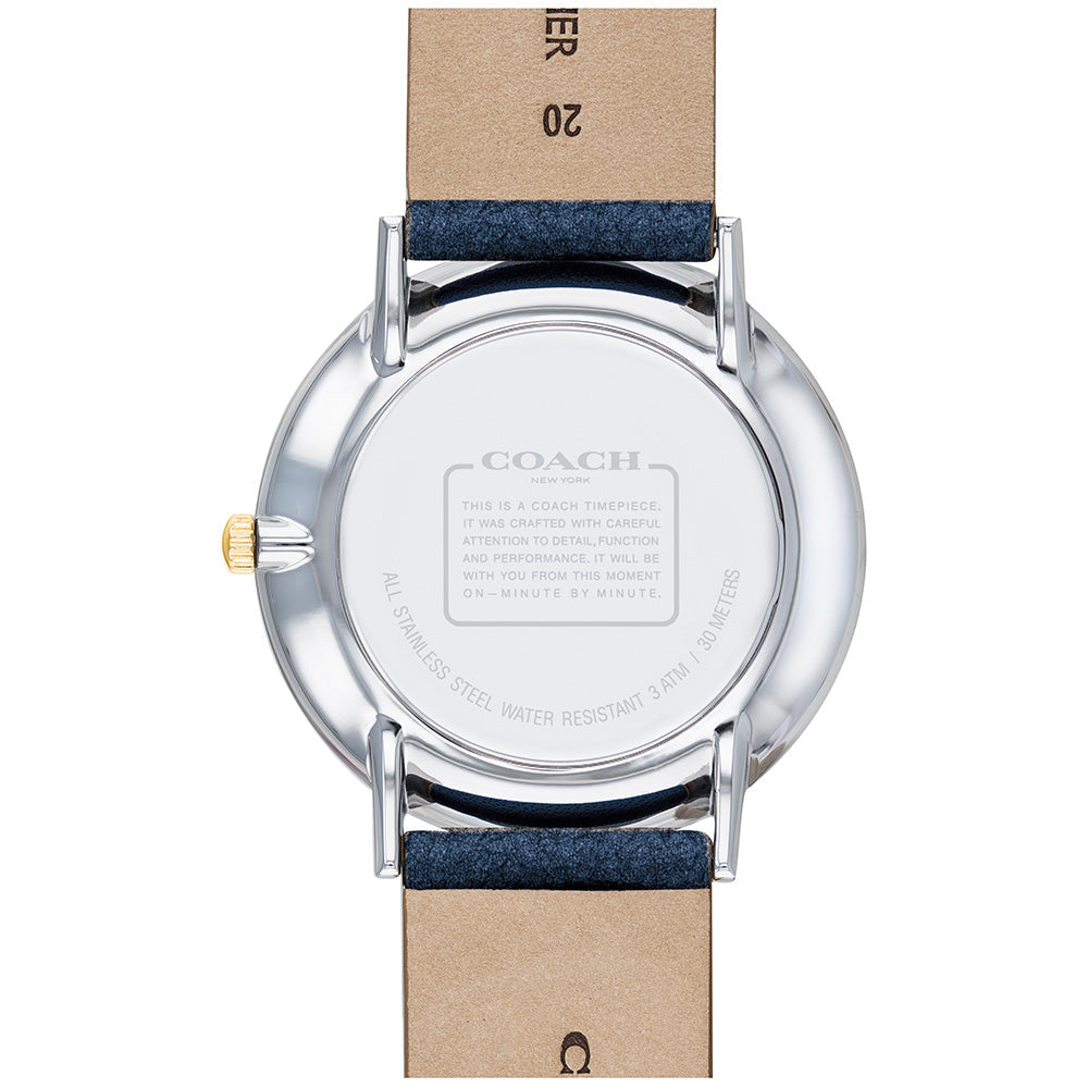 Coach Perry White Dial Blue Leather Strap Watch for Women - 14503156