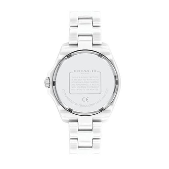 Coach Preston White Dial White Steel Strap Watch for Women - 14503464