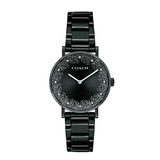 Coach Perry Black Ion Plated Dial Black Steel Strap Watch for Women - 14503641