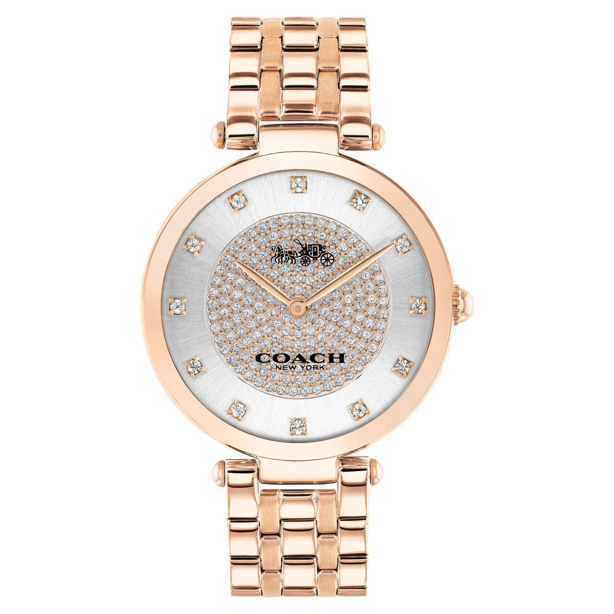 Coach Park Silver Dial Rose Gold Steel Strap Watch for Women - 14503735