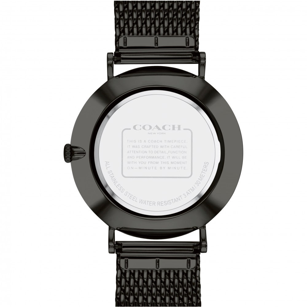 Coach Charles Black Dial Black Mesh Bracelet Watch for Men - 14602148