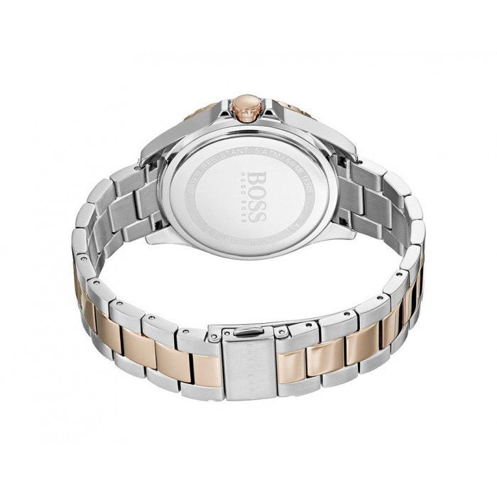Hugo Boss Hera Chronograph Silver Dial Two Tone Steel Strap Watch for Women - 1502446