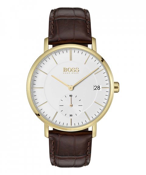 Hugo Boss Corporal White Dial Brown Leather Strap Watch for Men - 1513640