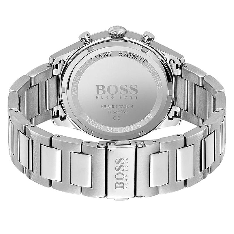 Hugo Boss Pioneer Chronograph Blue Dial Silver Steel Strap Watch for Men - 1513867