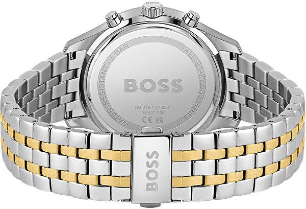 Hugo Boss Associate Chronograph Blue Dial Two Tone Steel Strap Watch for Men - 1513976