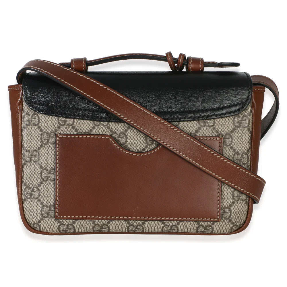 Gucci GG Supreme Monogram Mini Padlock Bag - Black