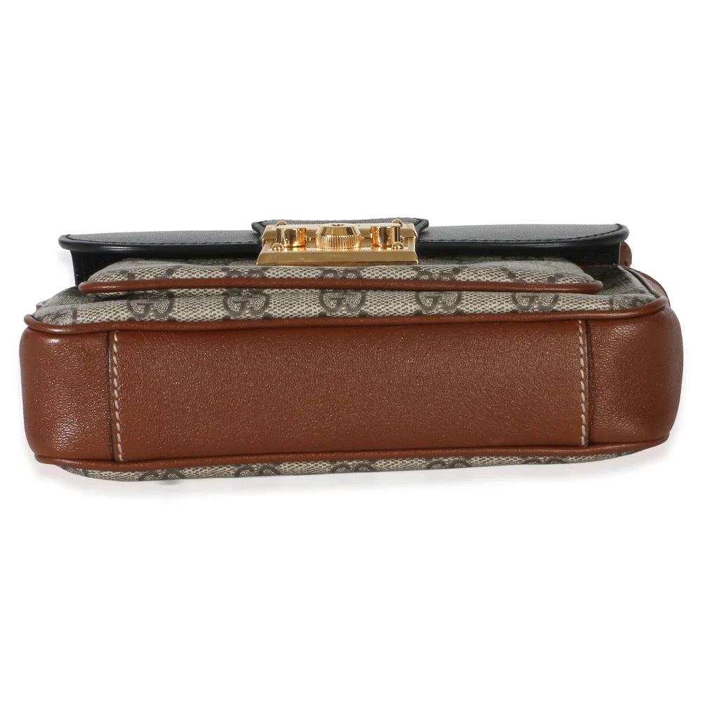 Gucci GG Supreme Monogram Mini Padlock Bag - Black