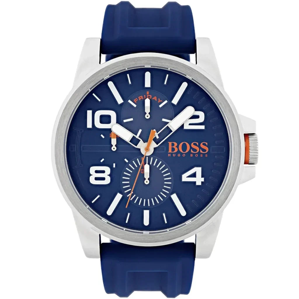 Hugo Boss Detroit Quartz Blue Dial Blue Silicone Strap Watch For Men - 1550008