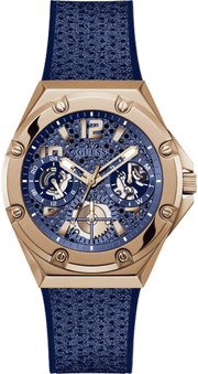 Guess Asteria Multifunction Blue Dial Blue Rubber Strap Watch For Women - GW0620L3