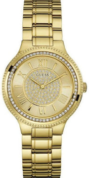 Guess Madison Diamonds Gold Dial Gold Steel Strap Watch for Women - W0637L2