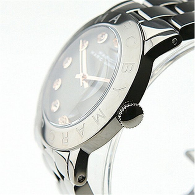 Marc Jacobs Rock Crystal Grey Dial Grey Steel Strap Watch for Women - MBM8596
