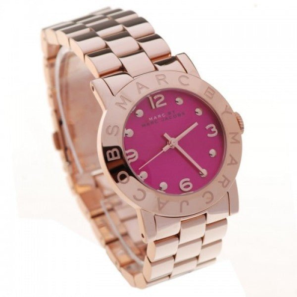 Marc Jacobs Amy Pink Dial Rose Gold Steel Strap Dial Watch for Women - MBM8625