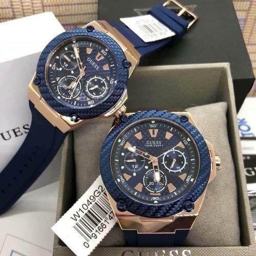Guess Zena Blue Dial Blue Silicone Strap Watch For Women - W1049L2