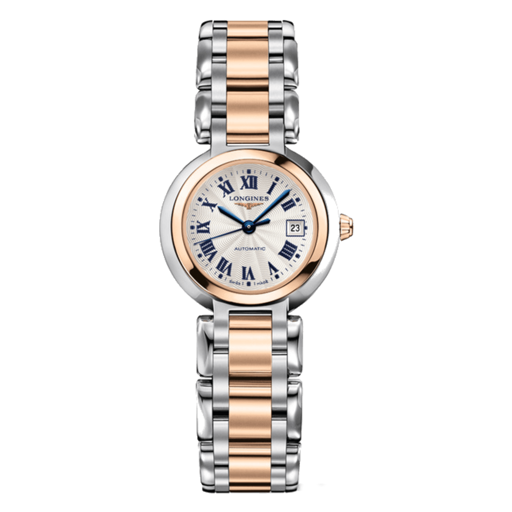 Longines PrimaLuna Automatic 26.5mm Silver Dial Two Tone Steel Strap Watch for Women - L8.111.5.78.6