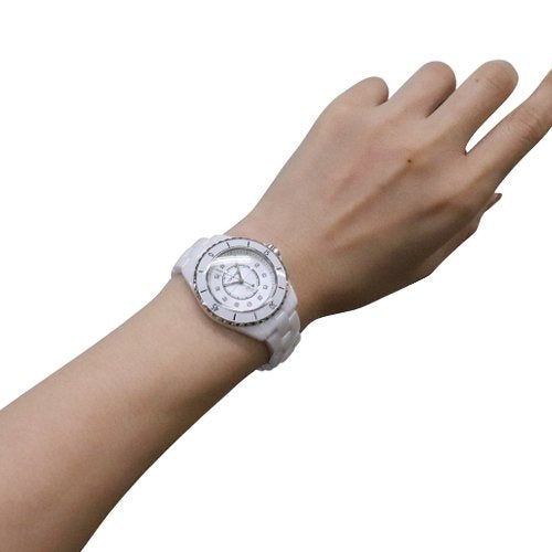 Chanel J12 Diamonds Mother of Pearl White Dial White Steel Strap Watch for Women - J12 H5704