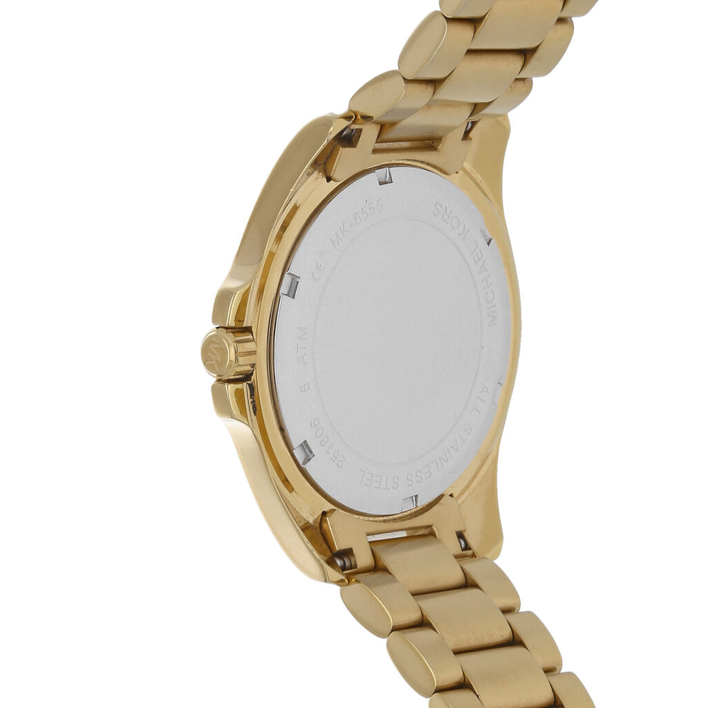Michael Kors Bradshaw Quartz Gold Dial Gold Steel Strap Watch For Women - MK6555