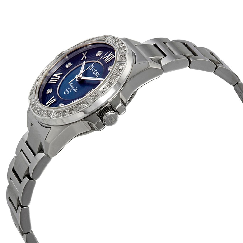 Bulova Marine Star Blue Dial Silver Steel Strap Watch for Women - 96R215