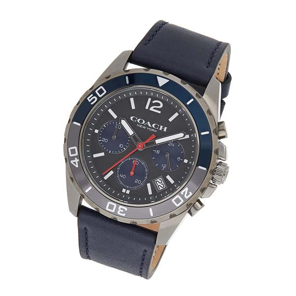 Coach Kent Grey Dial Blue Leather Strap Watch for Men - 14602558