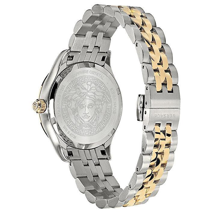 Versace Hellenyium Quartz Blue Dial Two Tone Steel Strap Watch For Men - VEVK00520
