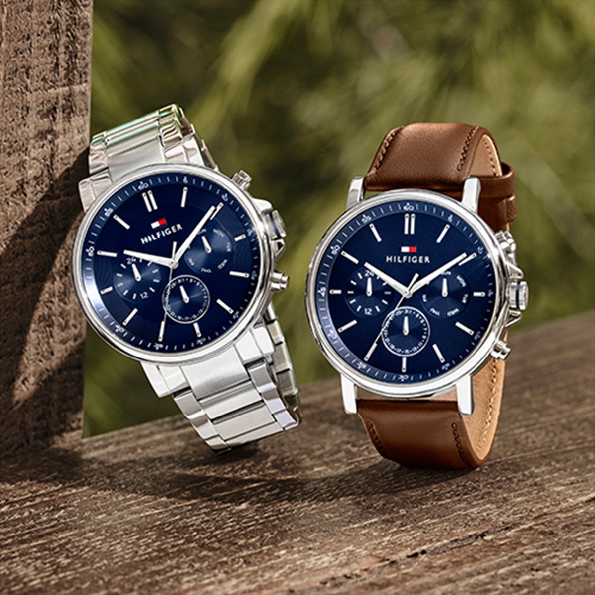 Tommy Hilfiger Tyson Chronograph Blue Dial Silver Steel Strap Watch For Men - 1710588
