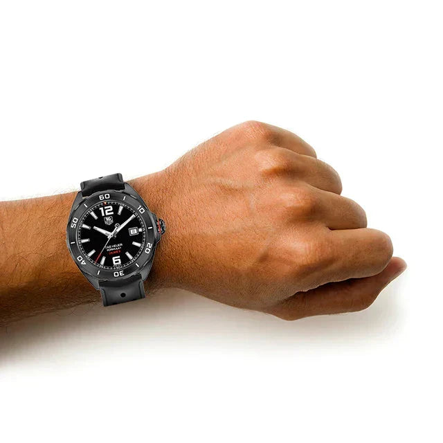 Tag Heuer Formula 1 Automatic 41mm Black Dial Black Rubber Strap Watch for Men - WAZ2115.FT8023