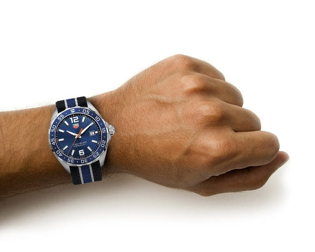 Tag Heuer Formula 1 Quartz 43mm Blue Dial Two Tone NATO Strap Watch for Men - WAZ1010.FC8197