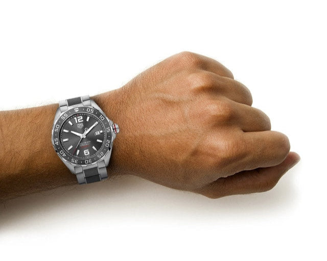 Tag Heuer Formula 1 Calibre 5 Anthracite Dial Two Tone Steel Strap Watch for Men - WAZ2011.BA0843