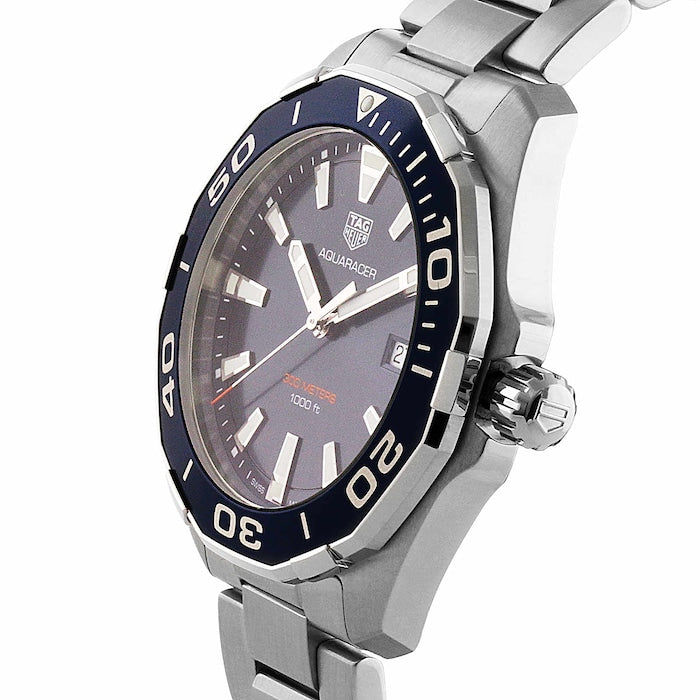 Tag Heuer Aquaracer Blue Dial Silver Steel Strap Watch for Men - WAY101C.BA0746