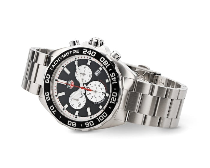Tag Heuer Formula 1 Chronograph Black Dial Silver Steel Strap Watch for Men - CAZ101E.BA0842
