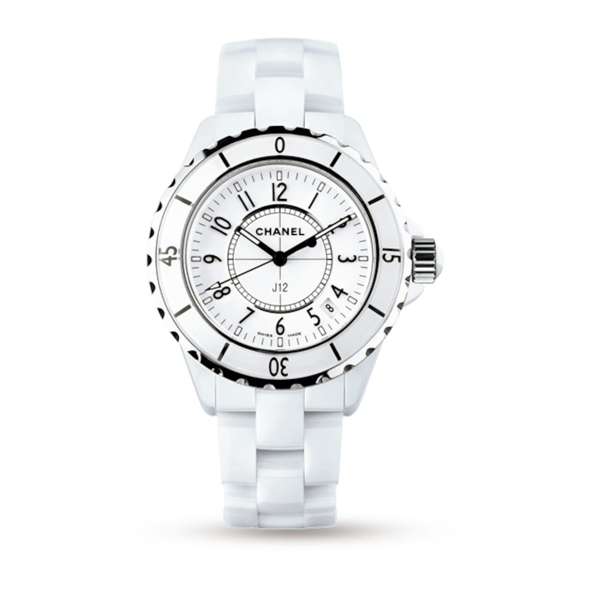 Chanel J12 Ceramic White Dial White Steel Strap Watch for Women - J12 H0968