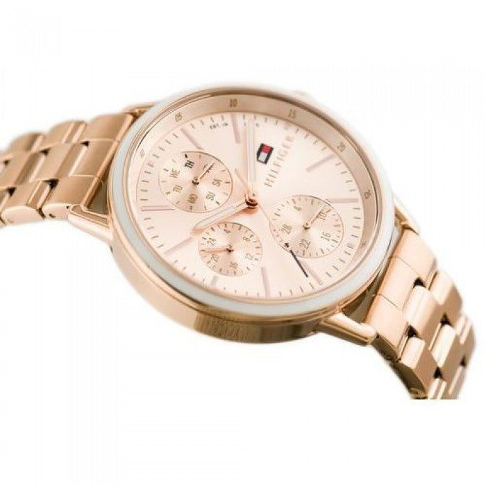 Tommy Hilfiger Carly Rose Gold Dial Rose Gold Steel Strap Watch for Women - 1781788
