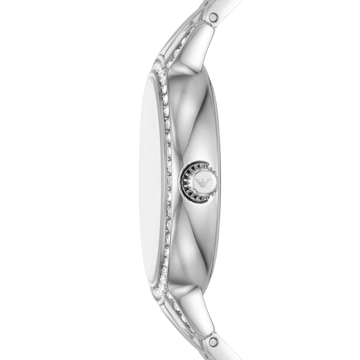 Emporio Armani Cleo Crystals Mother Of Pearl Dial Silver Steel Strap Watch For Women - AR11484
