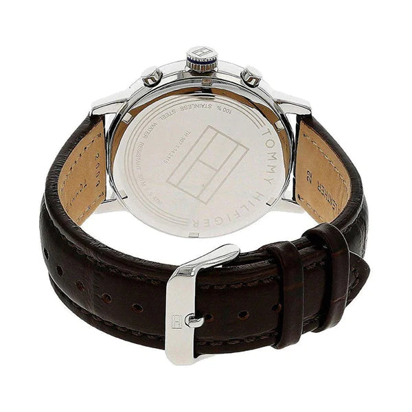 Tommy Hilfiger Aiden Quartz Black Dial Brown Leather Strap Watch for Men - 1791309