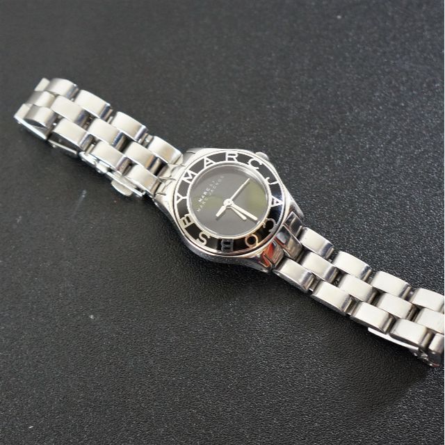 Marc Jacobs Blade Black Dial Silver Steel Strap Watch for Women - MBM3059